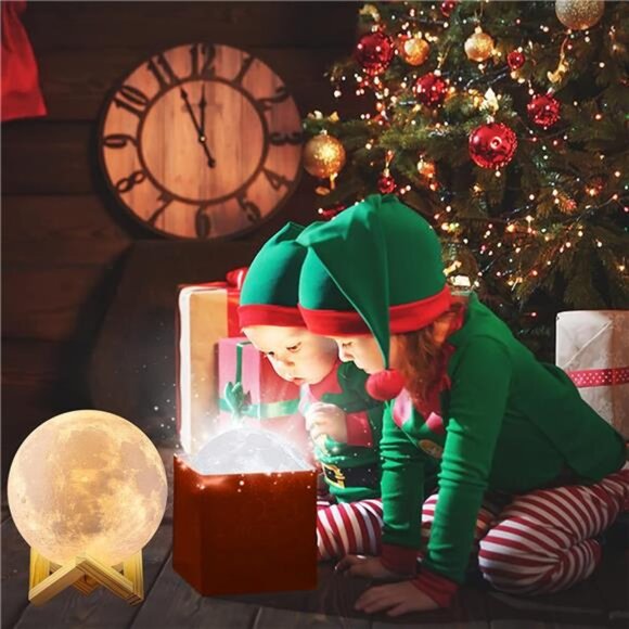 Moon Lamp Moon Night Light,16 Colors Moon Light with Stand & Remote &Touch - Picture 5 of 8